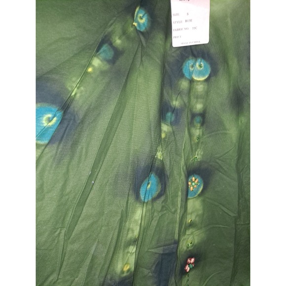 New Lapis Green 100% Cotton Maxi Long Skirt Size Small - Picture 3 of 9